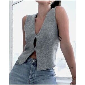 NWT EVOLVE RUMORED Heather gray Prince Street top Size XL Y2K Knit retail $98